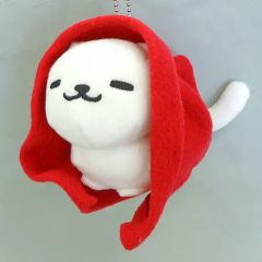 [중고] 키홀더·마스코트(캐릭터) 시로네코씨(따뜻한 담요/빨강) 가방에 붙일 수 있는 큰 봉제인형 Vol.14 [고양이 아츠메]