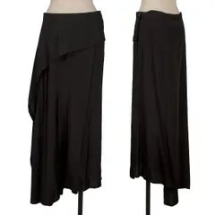 ヨウジヤマモト ファムYohji Yamamoto FEMME レーヨンドレープ切替アシンメトリースカート 黒2のサムネイル