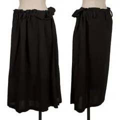 ヨウジヤマモト ファムYohji Yamamoto FEMME リネン混サイドプリーツスカート 黒1のサムネイル