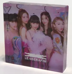 【中古】アクリルスタンド・アクリルパネル LE SSERAFIM アクリルブロック 「CD FEARLESS」 UNIVERSAL MUSIC STORE 4形態セット購入特典