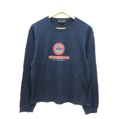 エディーバウアー EDDIE BAUER カットソー Tシャツ クルーネック プリント 長袖 XS 紺 ネイビー /MNのサムネイル