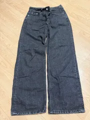 黒 デニム ワイド パンツのサムネイル