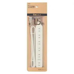 【未使用品】オーム電機 6個口タップ 1.5ｍ HS-T615W22 ホワイト系のサムネイル
