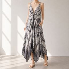 andrea&co.、AUBREY、タイダイフリンジアートワンピース、シルバリー