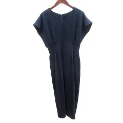 ケティ KETTY ワンピース ロング Vネック フレンチスリーブ 3 L 紺 ネイビー /AUのサムネイル