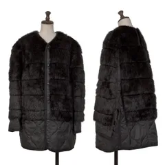 ジュンヤワタナベJUNYA WATANABE フェイクファーキルト切替ジャケット 黒XSのサムネイル