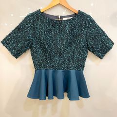 シェリエ sheller ラメ ツイード ペプラム トップス SL142020208 C-189