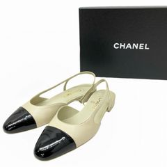 CHANEL スリングバック 37ベージュ/ブラック シャネル - メルカリ
