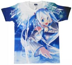 [중고] 티셔츠 스노우 미쿠 (칸자키 히로) 풀 그래픽 티셔츠 풀 컬러 M 사이즈 [SNOW MIKU 2016 presents Beat Blizzard]