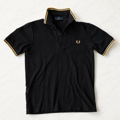 美品 フレッドペリー FRED PERRY ポロシャツ 黒×金 英国製 - メルカリ