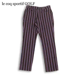le coq sportif GOLF ルコック スポルティフ ゴルフ 通年★ ストライプ ロゴ刺繍 スラックス パンツ Sz.85 メンズ