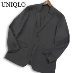 【美品】UNIQLO ユニクロ 春夏 【感動ジャケット ウールライク】 テーラード ジャケット 大きいサイズ Sz.XL メンズ グレー