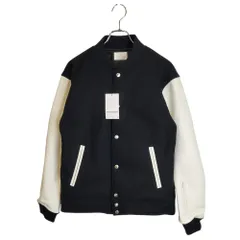 SOPHNET.  ソフネット 25AW MELTON LAMBSWOOL VARSITY JACKET メルトン ラムウール バーシティジャケット スタジャン SPNT-252005 2 ブラック/ホワイト メンズのサムネイル