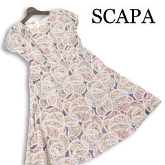 SCAPA✨️上質リネンコットン 大人の夏映えワンピース アシンメトリー