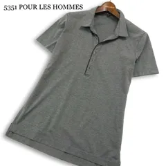 5351 POUR LES HOMMES 5351プールオム 春夏★ 半袖 鹿の子 スリム ポロシャツ 日本製 Sz.2 メンズ 黒のサムネイル
