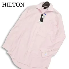 【新品 未使用】 HILTON ヒルトン 通年★ 長袖 ストライプ シャツ ワイシャツ Sz.L-86 メンズ ピンクのサムネイル