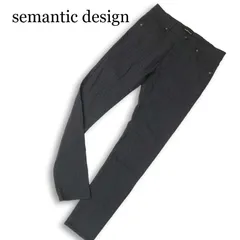 semantic design セマンティック デザイン 通年★ ストレッチ スリム ストライプ スキニー パンツ Sz.L メンズ グレーのサムネイル