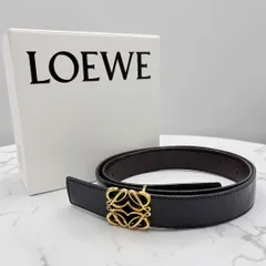 ⭐️良品⭐️ ロエベ アナグラム レザー ベルト ゴールド金具 ブラックのサムネイル