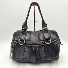 Chloe ブラウン レザー×ニット ハンドバッグ y2k - メルカリ