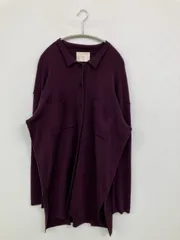 TAN カーディガン/ボレロ F パープル ウール・ニット 無地 ロング丈 長袖 レディースのサムネイル