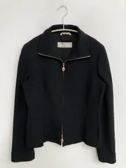 MaxMara マックスマーラ ノーカラージャケット 40 ブラック 無地 ショート丈 ミドル丈 レディースのサムネイル
