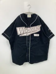 WUDGEBOY シャツ/ブラウス F ブラック コットン 前面プリント バックプリント ブランドロゴ 刺繍 ライン柄 ミドル丈 半袖 ノーカラー メンズ レディースのサムネイル