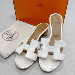 極美品 HERMES エルメス サンダル 《オアジス》 ホワイト 白 36 - メルカリ
