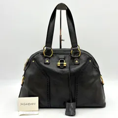 美品◎Yves Saint Laurent イヴサンローラン ミューズバッグ レザー トートバッグ ショルダーバッグ ブラック 黒 156464