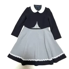 ★美品★ CHOPIN deux ショパンドゥ キッズ 女の子 130 ボレロ ワンピース セットアップ ネイビー グレー フォーマル