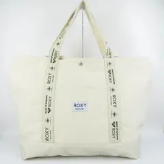 ロキシー トートバッグ ロゴテープ キャンバス 大容量 肩掛け 鞄 ブランド レディース ベージュ ROXY 【中古】のサムネイル