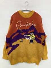 HOOK フック ニット/セーター 2XL イエロー ナイロン 刺繍 ミドル丈 長袖 クルーネック(丸首) メンズ レディースのサムネイル