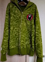A BATHING APE® カモフラ ジップアップ フーディー グリーン