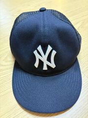 90s ヴィンテージNew York Yankees メッシュキャップ ネイビー - メルカリ