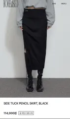 BOHEMSEO ボヘミアンソウル サイドタック ペンシル スカート ブラック Mのサムネイル
