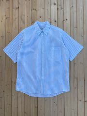 steven alan】半袖 ストライプ シャツ オーバーシルエット 青 M - メルカリ