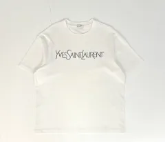 イヴ・サンローラン 日本版 YSL 90s 刺繍 ロゴ 白 半袖 L(44/66)のサムネイル