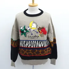 CASTELBAJAC SPORT / カステルバジャックスポーツ ◆ニット/セーター/ワッペン/ベージュ×総柄/サイズ4 312-6302 【メンズ/MEN/男性/ボーイズ/紳士】 メンズファッション【中古】 のサムネイル