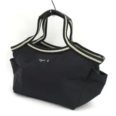 agnes b / アニエスベー ◆ハンドバッグ/ボヤージュ/ロゴ/ナイロン/ブラック 【バッグ/バック/BAG/鞄/カバン】 レディースファッション【中古】 のサムネイル
