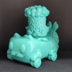 エビテンネコカー もうこやま クリアグリーン ソフビ どしゃぶり猫