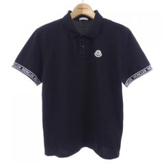 MONCLER レタリングポロシャツ　ブラック S 美品〕モンクレール 袖ロゴ レタリング ブラック M ポロシャツ 5S544
