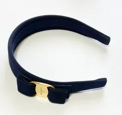 Salvatore Ferragamo フェラガモ Vara  ヴァラリボン カチューシャ 紺 ネイビー ゴールドのサムネイル