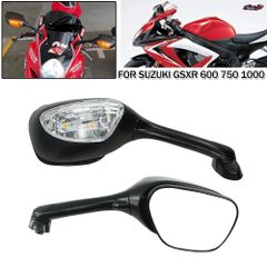 スズキ 750 1000 GSX-R K6 K7 K8 SV650 650S SV 1000 1000S 用 LED ウインカーライト付きオートバイ用リアビューサイドミラー