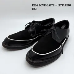 KIDS LOVE GAITE × LITTLEBIG dress shoes UK8 キッズラブゲート リトルビッグ コラボ 革靴 ドレスシューズ エナメルパイピング スウェード 切替のサムネイル