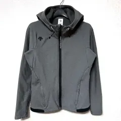 XS 85 デサント レディース トレーナー 起毛 WHO ジップアップ ジャケット チャコールのサムネイル
