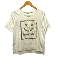 アンレクレ en recre Tシャツ クルーネック スパンコール装飾 半袖 38 白 ホワイトのサムネイル