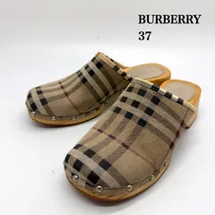 BURBERRY 00s y2k archive clog sandals sabot 37 バーバリー 木靴 サボ クロッグサンダル ノバチェック 希少 レア アーカイブ 平成のサムネイル