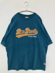 BEN DAVIS ベンデイビス Tシャツ/カットソー L ブルー 前面プリント ブランドロゴ ミドル丈 半袖 クルーネック(丸首) メンズ レディース