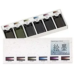 【中古】墨運堂 固形墨 絵墨 6色セット 15452