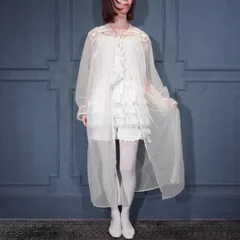 60's USA VINTAGE LACE DESIGN SHEER NIGHTY DRESS GOWN/60年代アメリカ古着レースデザインナイティドレスガウン