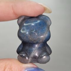 フローライト 風船くまちゃん 天然石 置物 カービング 彫刻 - メルカリ